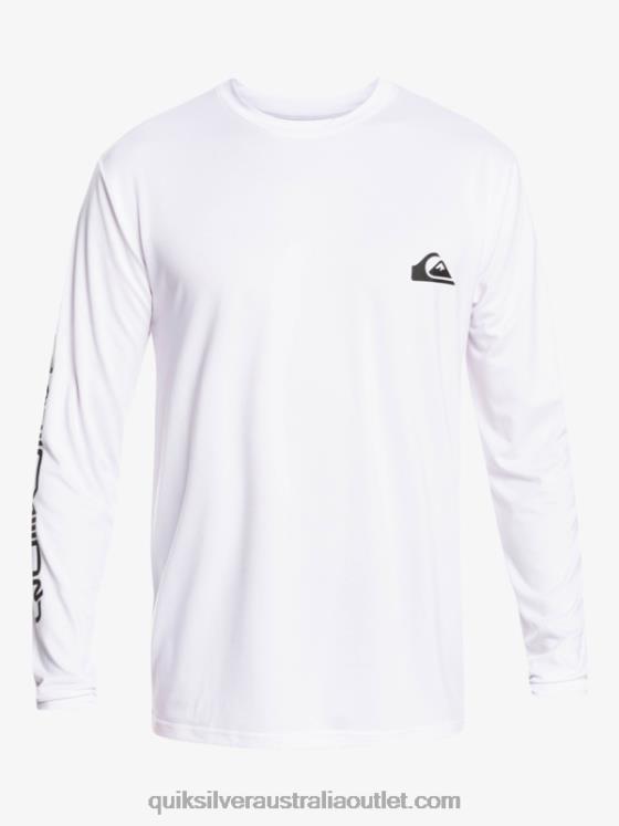 Quiksilver Men Omni Session Long Sleeve Upf 50 Surf T-Shirt H2N4B401 white