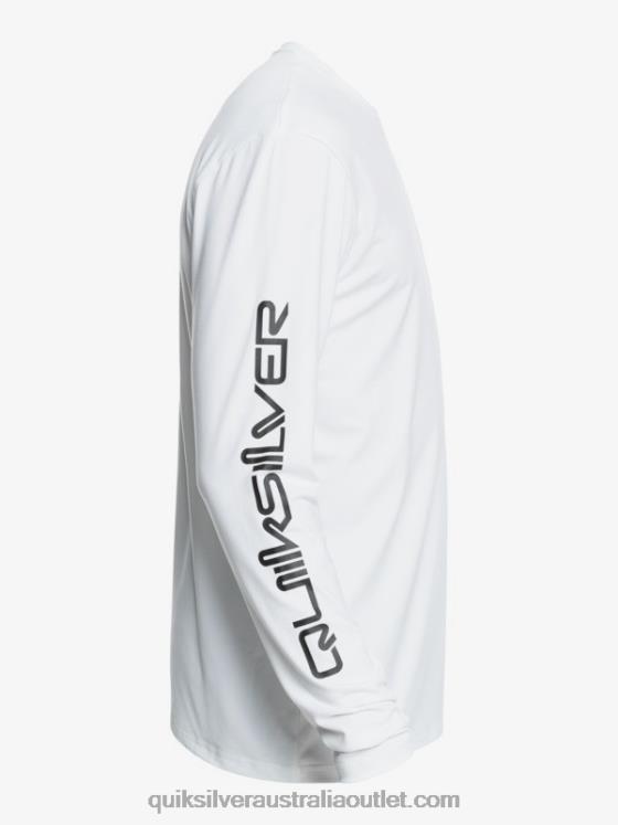 Quiksilver Men Omni Session Long Sleeve Upf 50 Surf T-Shirt H2N4B401 white