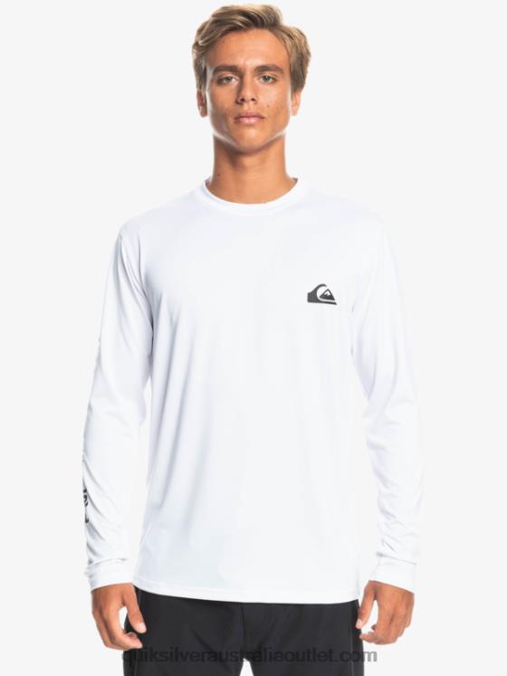 Quiksilver Men Omni Session Long Sleeve Upf 50 Surf T-Shirt H2N4B401 white