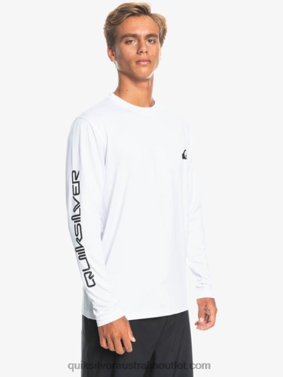 Quiksilver Men Omni Session Long Sleeve Upf 50 Surf T-Shirt H2N4B401 white