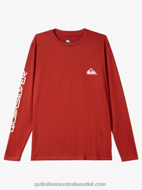 Quiksilver Men Omni Session Long Sleeve Upf 50 Surf T-Shirt H2N4B403 red ochre