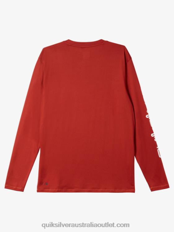 Quiksilver Men Omni Session Long Sleeve Upf 50 Surf T-Shirt H2N4B403 red ochre