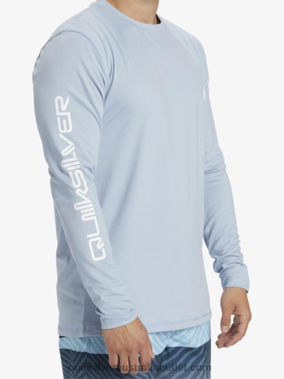 Quiksilver Men Omni Session Long Sleeve Upf 50 Surf T-Shirt H2N4B404 celestial blue