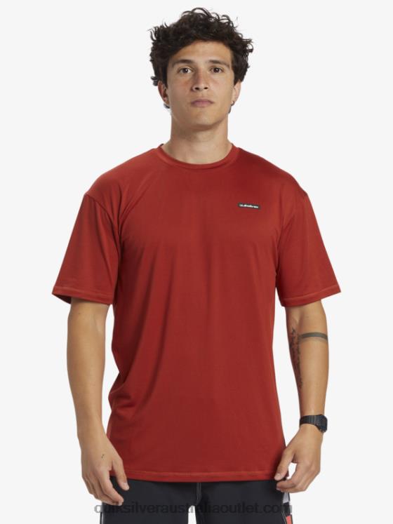 Quiksilver Men Omni Session UPF 50 Short Sleeve Surf Tee H2N4B539 red ochre