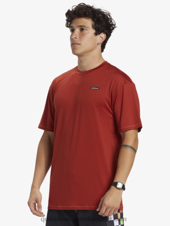 Quiksilver Men Omni Session UPF 50 Short Sleeve Surf Tee H2N4B539 red ochre