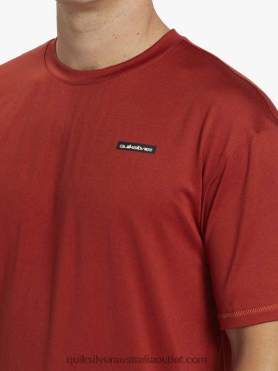 Quiksilver Men Omni Session UPF 50 Short Sleeve Surf Tee H2N4B539 red ochre