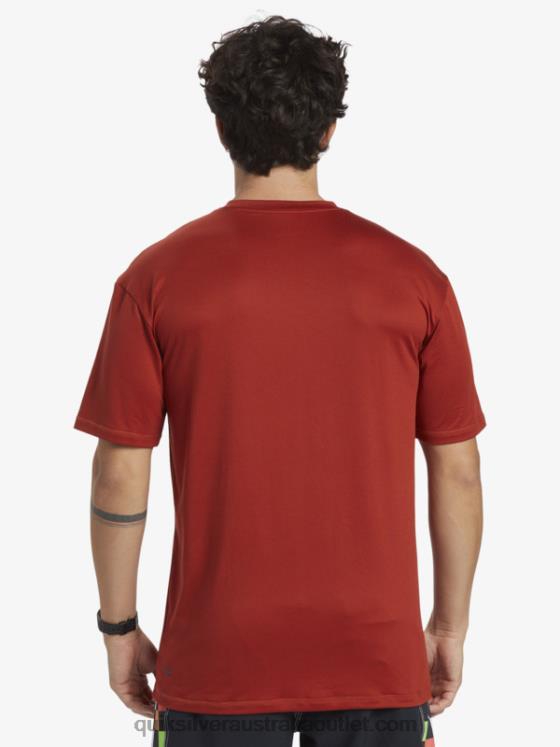 Quiksilver Men Omni Session UPF 50 Short Sleeve Surf Tee H2N4B539 red ochre