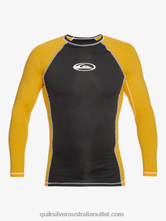 Quiksilver Men Saturn Protection Long Sleeve UPF 50 Rashguard H2N4B652 yolk yellow