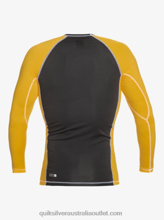 Quiksilver Men Saturn Protection Long Sleeve UPF 50 Rashguard H2N4B652 yolk yellow