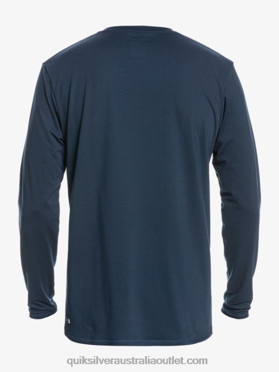 Quiksilver Men Solid Streak Long Sleeve UPF 50 Surf T-Shirt H2N4B1582 navy blazer