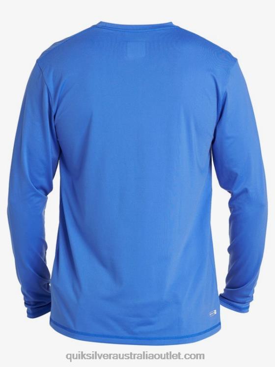 Quiksilver Men Solid Streak Long Sleeve UPF 50 Surf T-Shirt H2N4B1584 dazzling blue