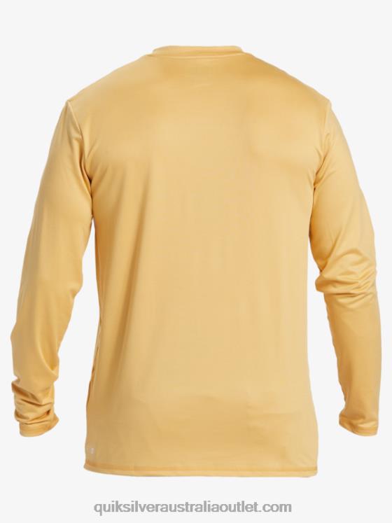 Quiksilver Men Solid Streak Long Sleeve UPF 50 Surf Tee H2N4B843 wheat