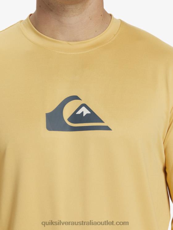 Quiksilver Men Solid Streak Long Sleeve UPF 50 Surf Tee H2N4B843 wheat
