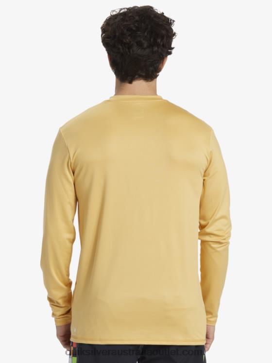 Quiksilver Men Solid Streak Long Sleeve UPF 50 Surf Tee H2N4B843 wheat
