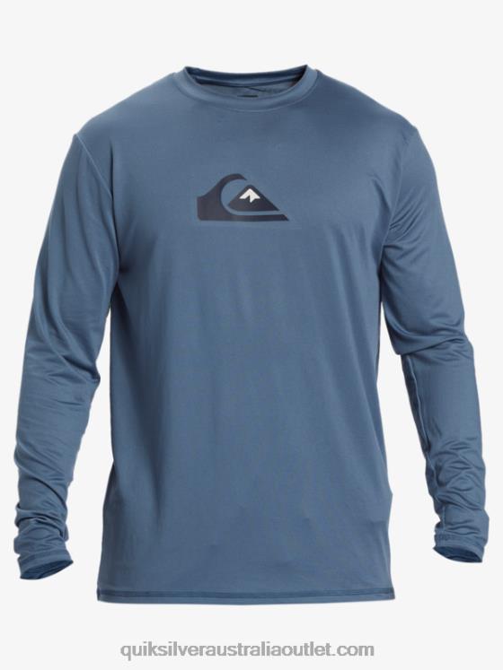 Quiksilver Men Solid Streak Long Sleeve UPF 50 Surf Tee H2N4B844 bering sea