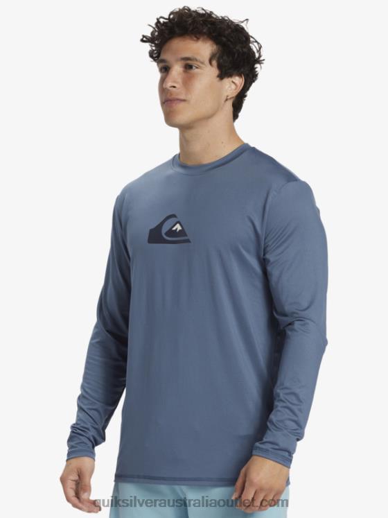 Quiksilver Men Solid Streak Long Sleeve UPF 50 Surf Tee H2N4B844 bering sea