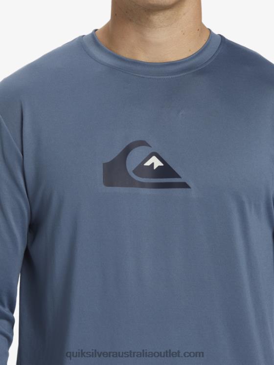 Quiksilver Men Solid Streak Long Sleeve UPF 50 Surf Tee H2N4B844 bering sea