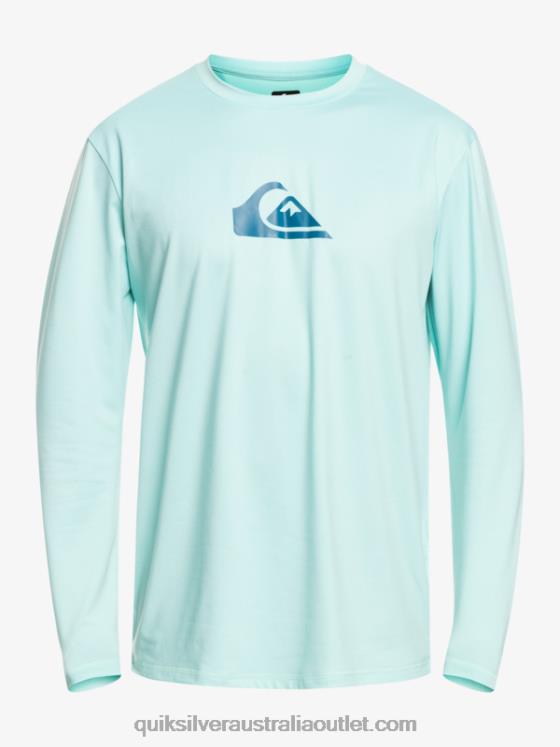 Quiksilver Men Solid Streak Long Sleeve UPF 50 Surf Tee H2N4B846 angel blue