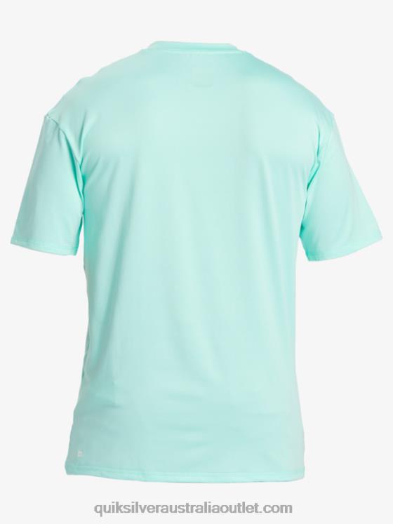 Quiksilver Men Solid Streak Short Sleeve UPF 50 Surf Tee H2N4B886 beach glass