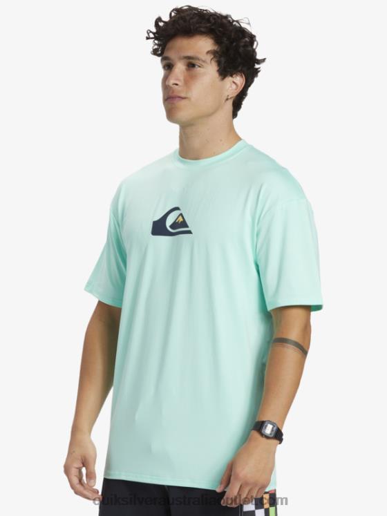 Quiksilver Men Solid Streak Short Sleeve UPF 50 Surf Tee H2N4B886 beach glass