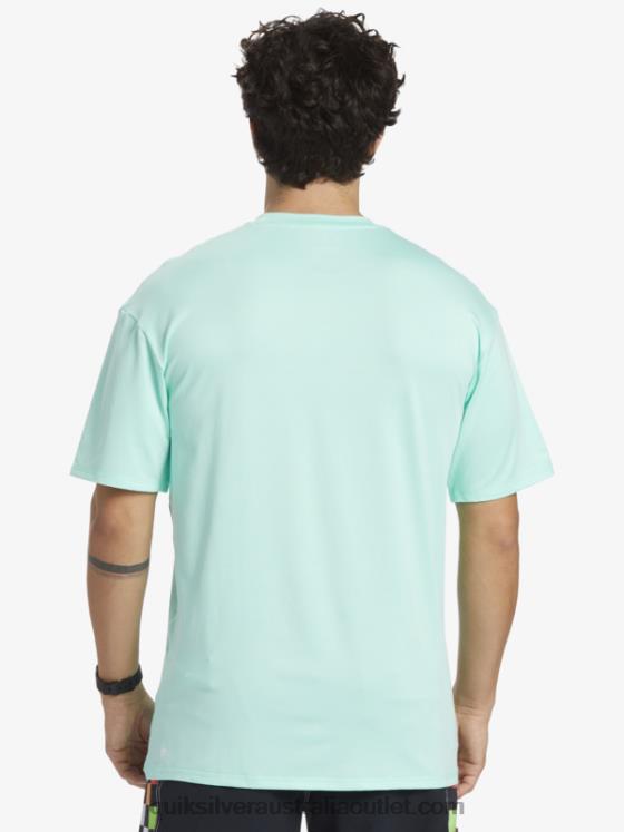 Quiksilver Men Solid Streak Short Sleeve UPF 50 Surf Tee H2N4B886 beach glass