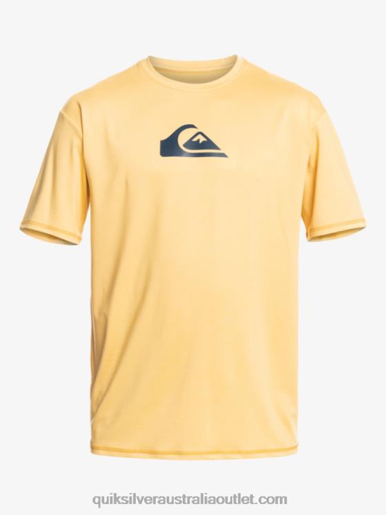 Quiksilver Men Solid Streak Short Sleeve UPF 50 Surf Tee H2N4B887 wheat