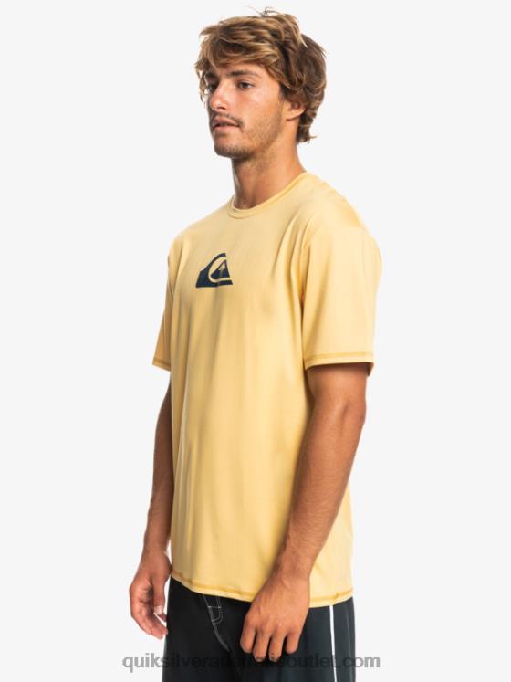 Quiksilver Men Solid Streak Short Sleeve UPF 50 Surf Tee H2N4B887 wheat