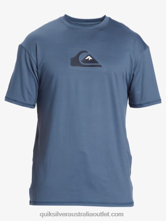 Quiksilver Men Solid Streak Short Sleeve UPF 50 Surf Tee H2N4B888 bering sea