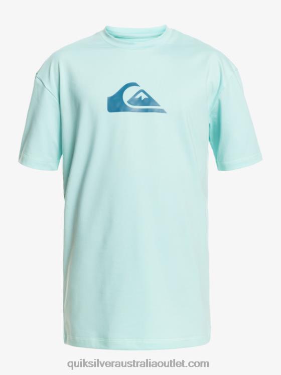 Quiksilver Men Solid Streak Short Sleeve UPF 50 Surf Tee H2N4B889 angel blue