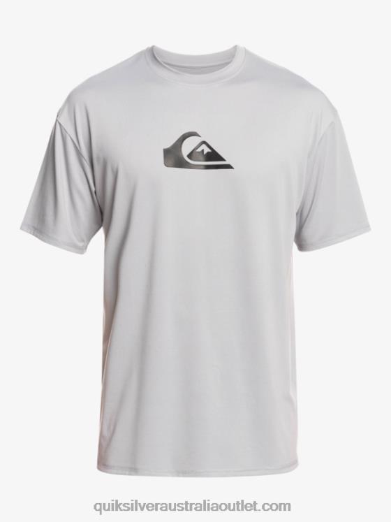 Quiksilver Men Solid Streak Short Sleeve UPF 50 Surf Tee H2N4B890 sleet