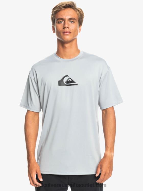 Quiksilver Men Solid Streak Short Sleeve UPF 50 Surf Tee H2N4B890 sleet