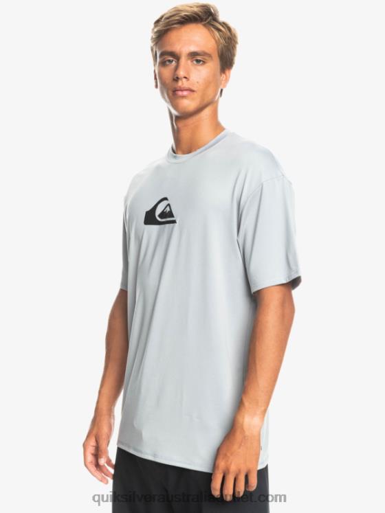 Quiksilver Men Solid Streak Short Sleeve UPF 50 Surf Tee H2N4B890 sleet