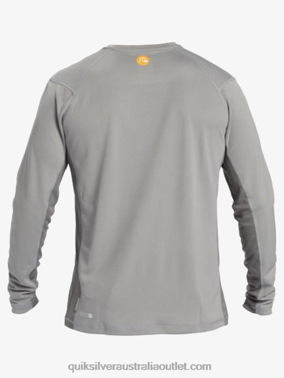 Quiksilver Men Waterman Bamboo Check 2 UPF 50 Long Sleeve Surf Tee H2N4B258 sharkskin
