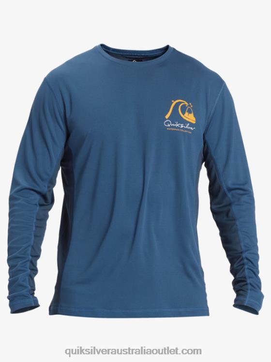 Quiksilver Men Waterman Bamboo Check 2 UPF 50 Long Sleeve Surf Tee H2N4B259 ensign blue