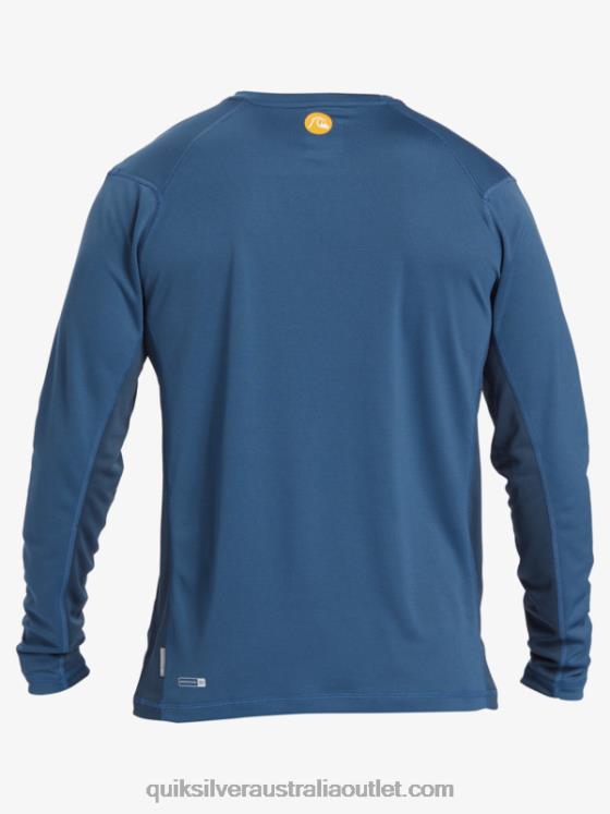 Quiksilver Men Waterman Bamboo Check 2 UPF 50 Long Sleeve Surf Tee H2N4B259 ensign blue