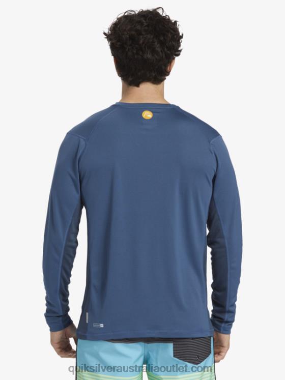 Quiksilver Men Waterman Bamboo Check 2 UPF 50 Long Sleeve Surf Tee H2N4B259 ensign blue