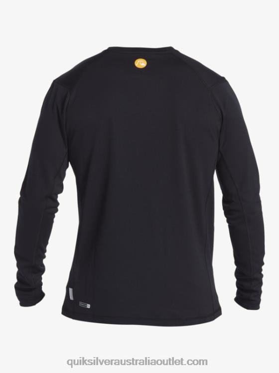 Quiksilver Men Waterman Bamboo Check 2 UPF 50 Long Sleeve Surf Tee H2N4B261 black