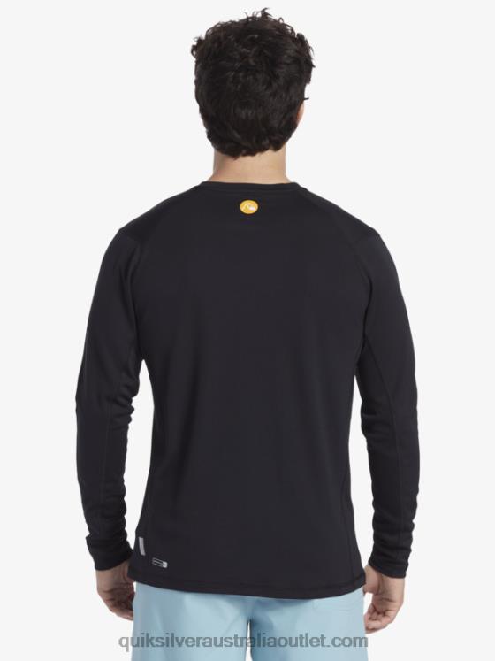 Quiksilver Men Waterman Bamboo Check 2 UPF 50 Long Sleeve Surf Tee H2N4B261 black