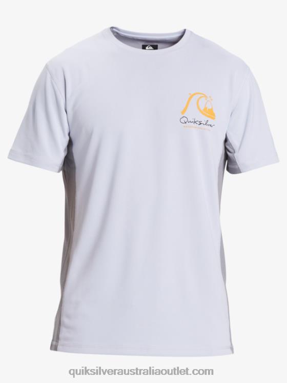 Quiksilver Men Waterman Bamboo Check 2 UPF 50 Short Sleeve Surf Tee H2N4B273 white