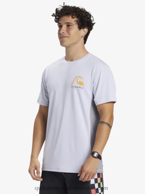 Quiksilver Men Waterman Bamboo Check 2 UPF 50 Short Sleeve Surf Tee H2N4B273 white