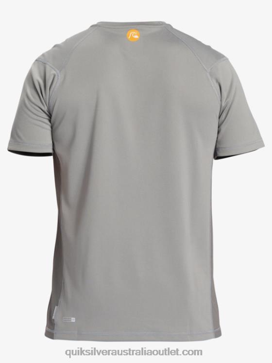 Quiksilver Men Waterman Bamboo Check 2 UPF 50 Short Sleeve Surf Tee H2N4B274 sharkskin