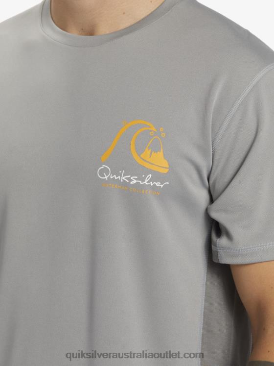 Quiksilver Men Waterman Bamboo Check 2 UPF 50 Short Sleeve Surf Tee H2N4B274 sharkskin