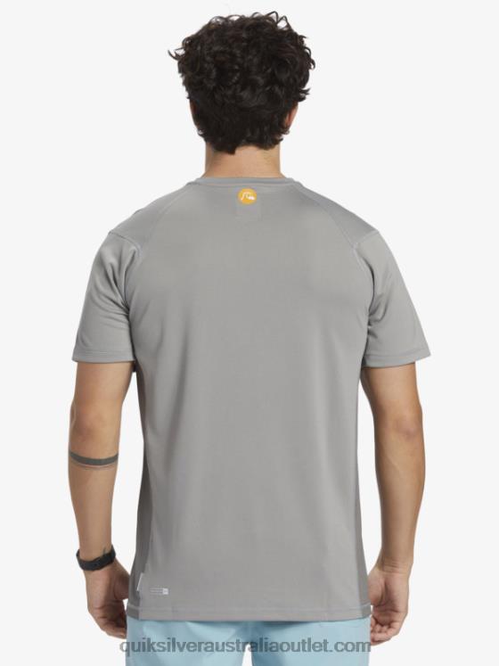 Quiksilver Men Waterman Bamboo Check 2 UPF 50 Short Sleeve Surf Tee H2N4B274 sharkskin