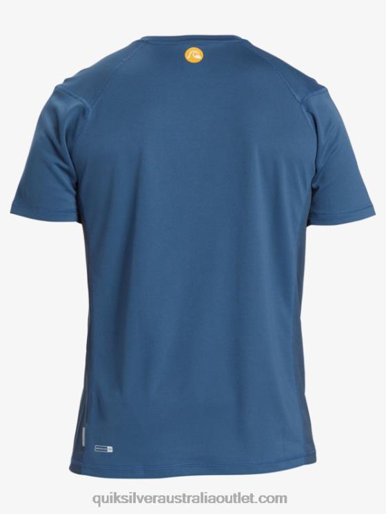 Quiksilver Men Waterman Bamboo Check 2 UPF 50 Short Sleeve Surf Tee H2N4B275 ensign blue