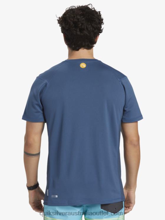 Quiksilver Men Waterman Bamboo Check 2 UPF 50 Short Sleeve Surf Tee H2N4B275 ensign blue