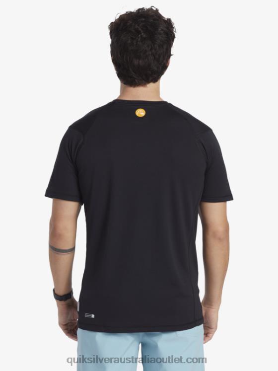 Quiksilver Men Waterman Bamboo Check 2 UPF 50 Short Sleeve Surf Tee H2N4B276 black