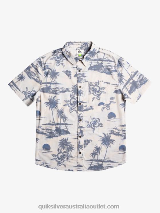 Quiksilver Men Airflow Cotton Short Sleeve Shirt H2N4B1368 birch airflow