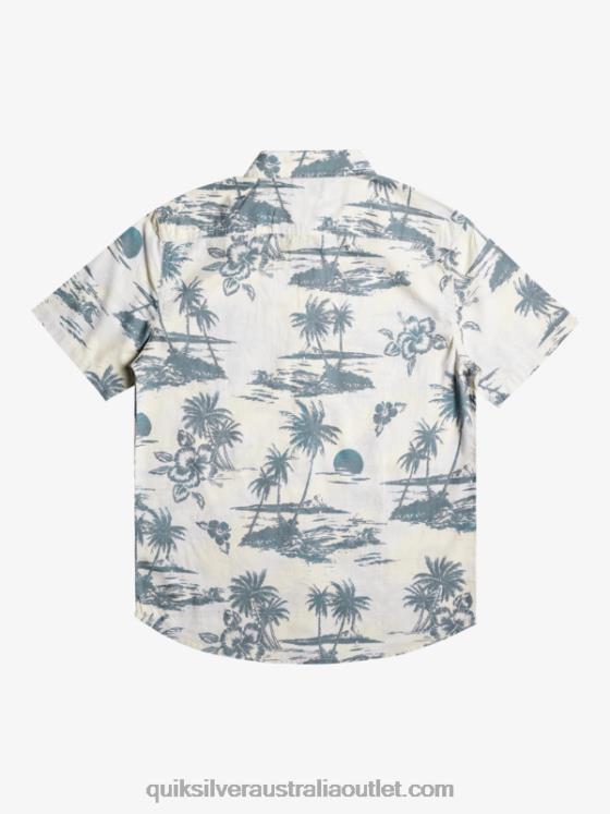 Quiksilver Men Airflow Cotton Short Sleeve Shirt H2N4B1368 birch airflow