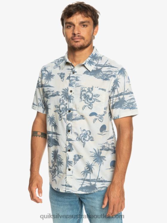 Quiksilver Men Airflow Cotton Short Sleeve Shirt H2N4B1368 birch airflow