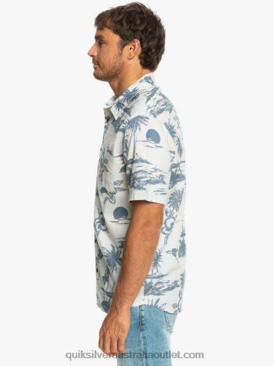 Quiksilver Men Airflow Cotton Short Sleeve Shirt H2N4B1368 birch airflow